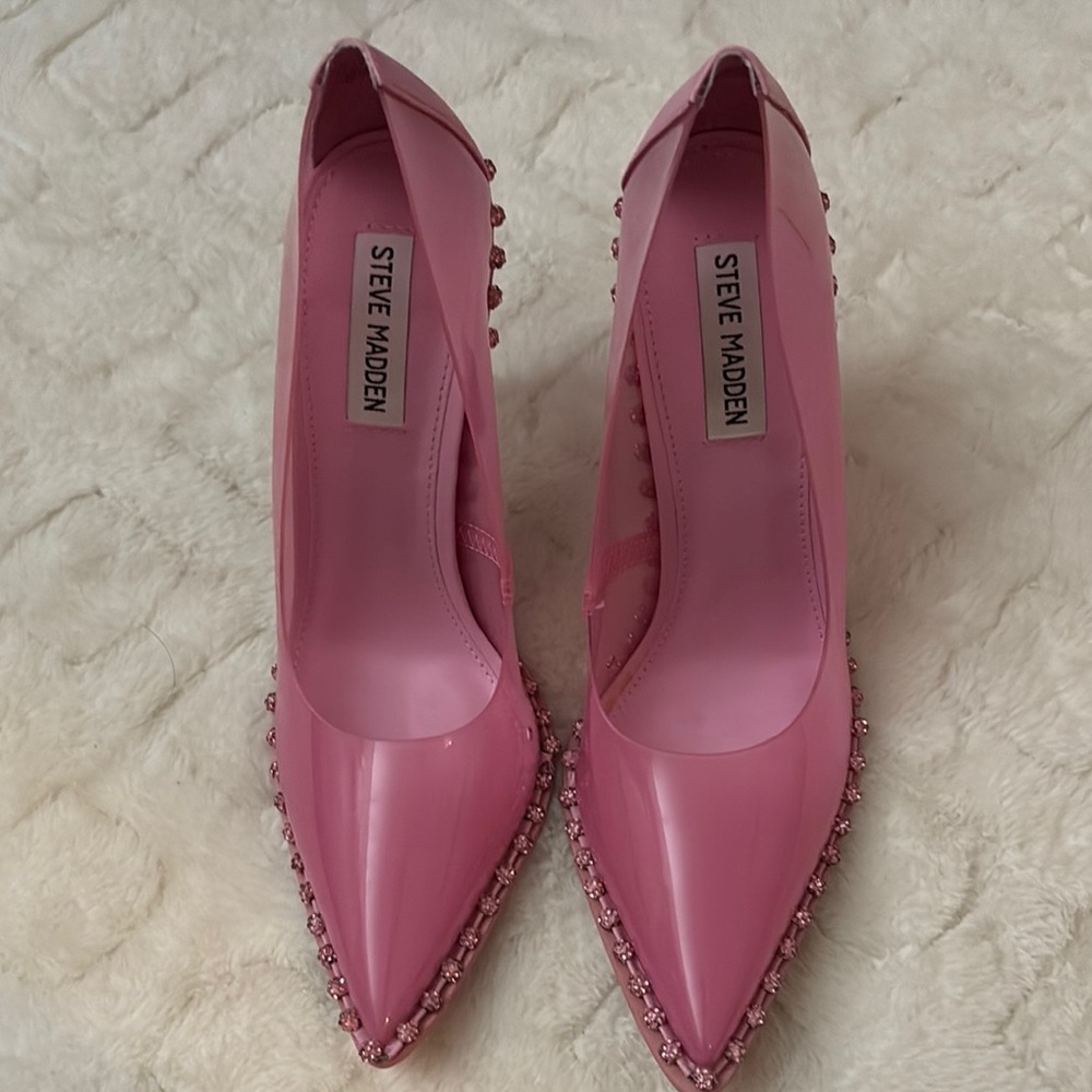 Steve Madden Pink Stiletto Heels with Studded Detailing